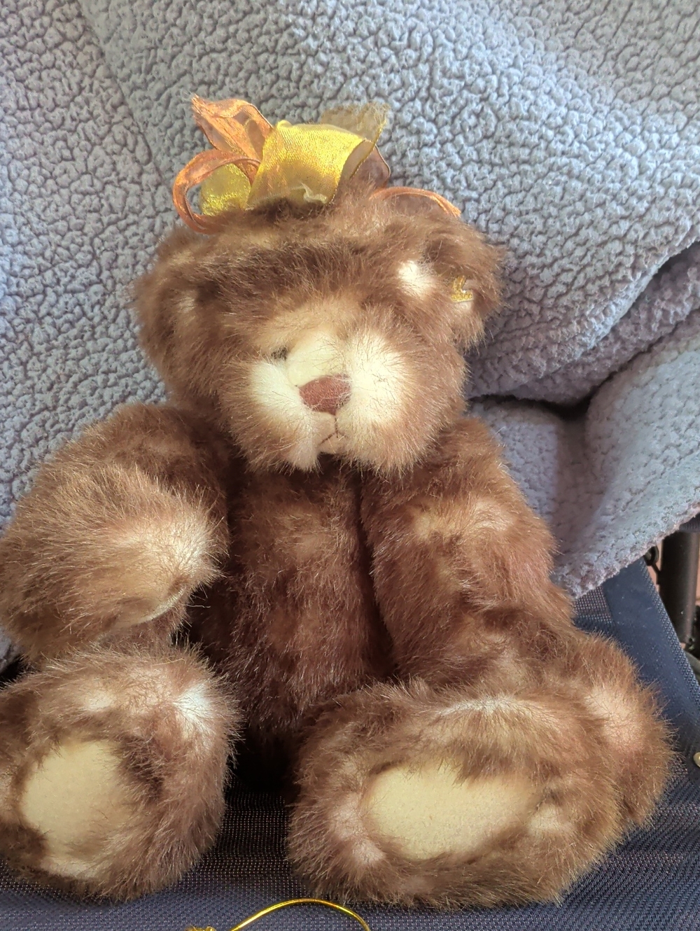 Annette Funicello Limited Edition Brown Plush Teddy Bear with Yellow Ribbon